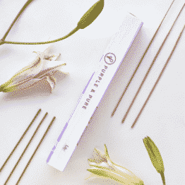 Purple & Pure Lily Incense Sticks - Made with Recycled Flowers Collected from Temple