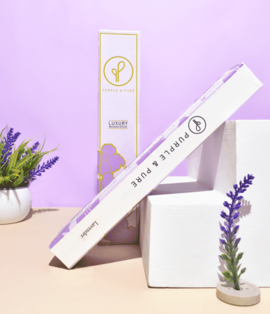 Purple & Pure Lavender Incense Sticks - Made with Recycled Flowers Collected from Temple